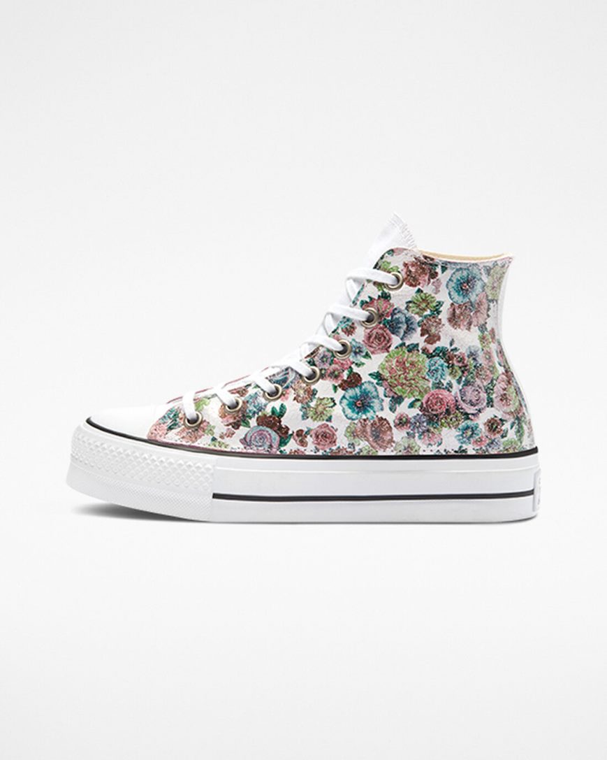 Dámské Boty Na Platformy Converse Chuck Taylor All Star Lift LTD Floral Vysoké Kytičkované | CZ ZHIR14